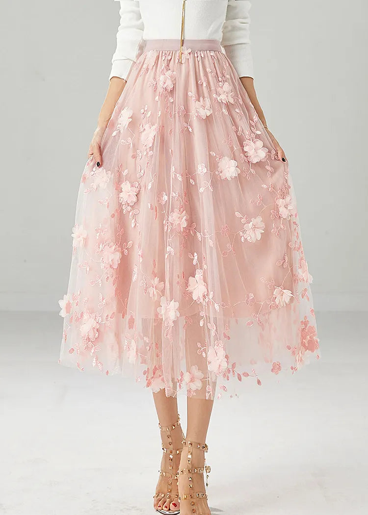 Floreva Embroidered Tulle Skirt