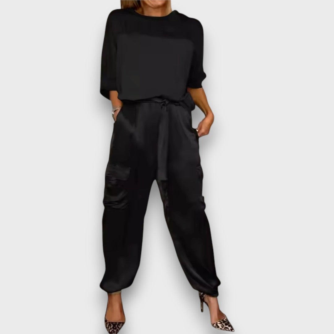 Avelan Satin Flow Two-Piece Set