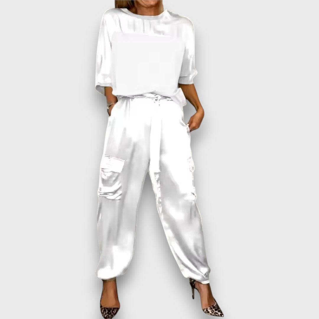 Avelan Satin Flow Two-Piece Set