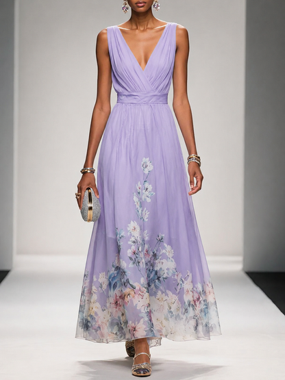 Mika Floral Border Maxi Dress