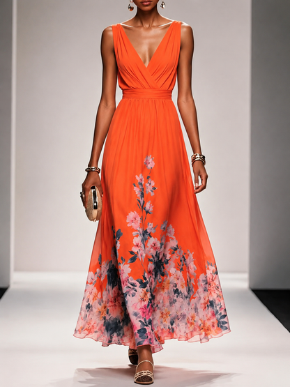 Mika Floral Border Maxi Dress