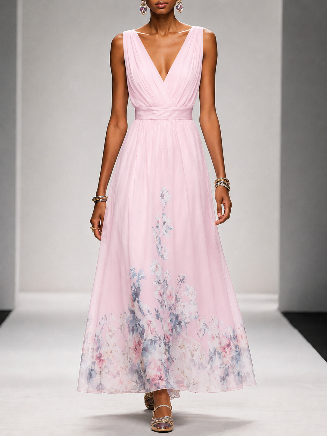 Mika Floral Border Maxi Dress