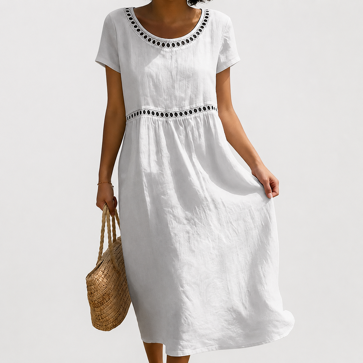 Claire Eyelet Midi Dress