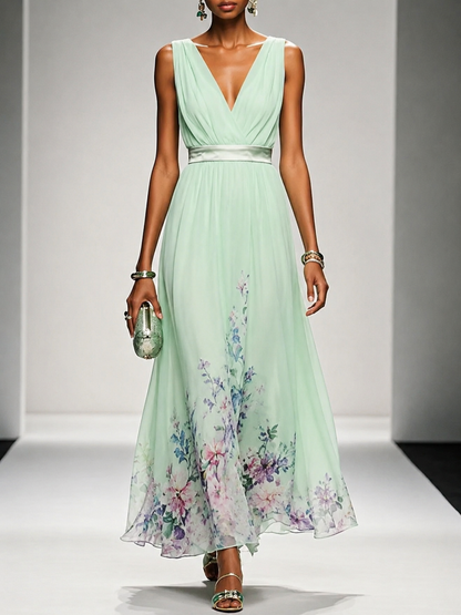Mika Floral Border Maxi Dress