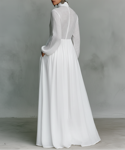 Button-Front Maxi Dress