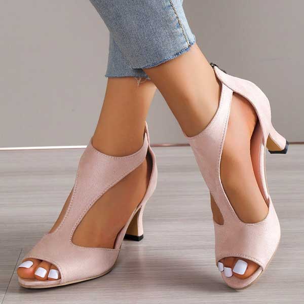 Aurelia Cut-Out Block Heel Sandals