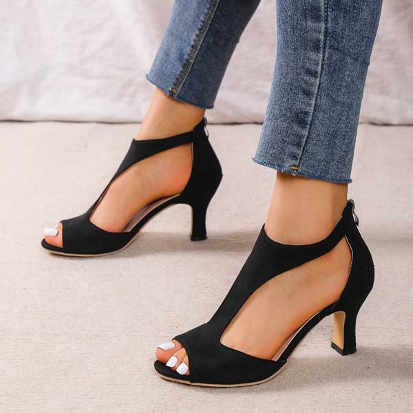 Aurelia Cut-Out Block Heel Sandals