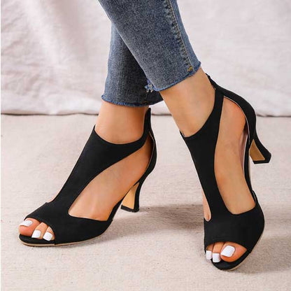 Aurelia Cut-Out Block Heel Sandals