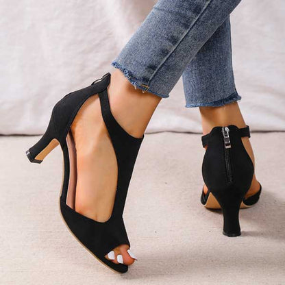 Aurelia Cut-Out Block Heel Sandals