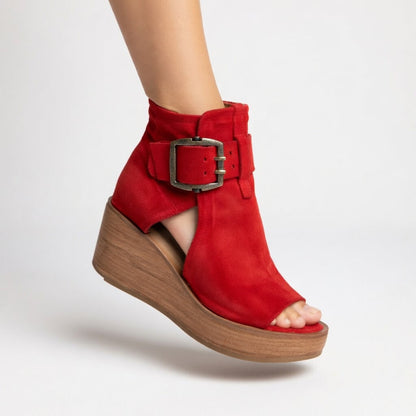 Celeste Buckle Wedge Boots
