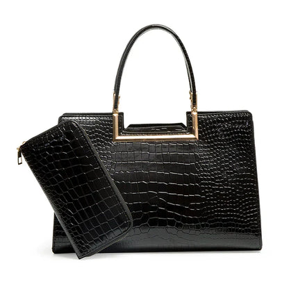 Leather Tote Bag & Wallet Set