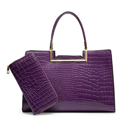 Leather Tote Bag & Wallet Set