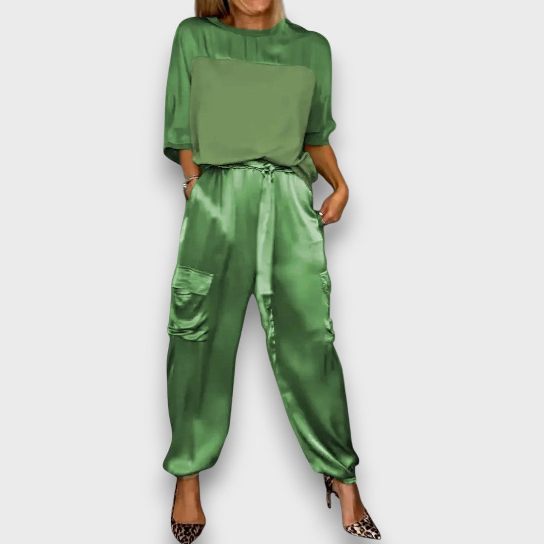 Avelan Satin Flow Two-Piece Set