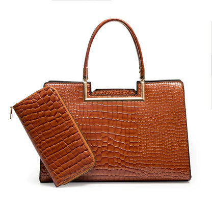 Leather Tote Bag & Wallet Set