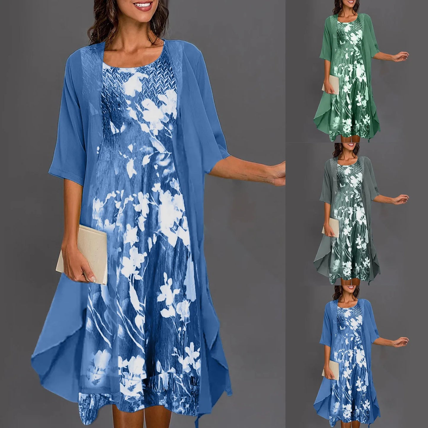 Anita Floral-Print Two-Piece Dress Set
