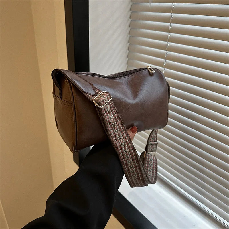 Vintage PU Leather Boston Bag