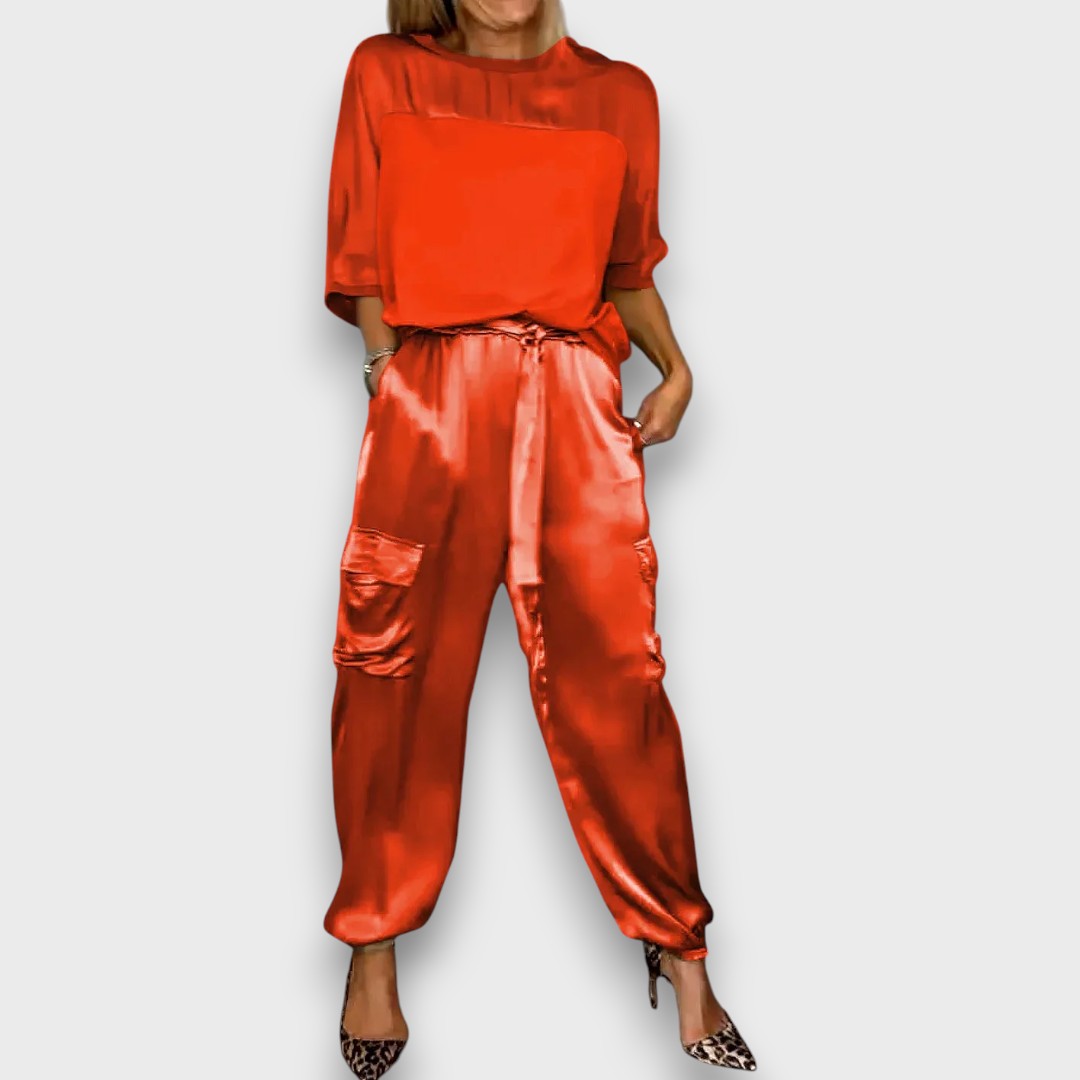 Avelan Satin Flow Two-Piece Set