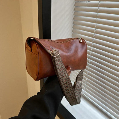 Vintage PU Leather Boston Bag