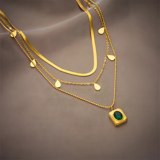 Mystova Emerald Layer Necklace