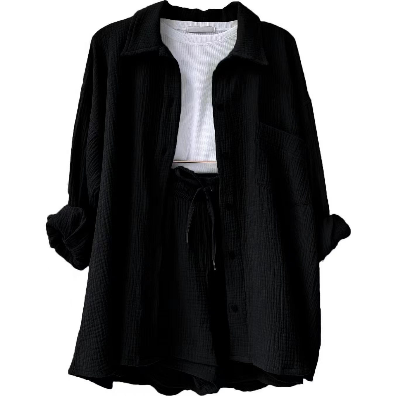 Suzy Notched-Collar Blouse & Shorts Set