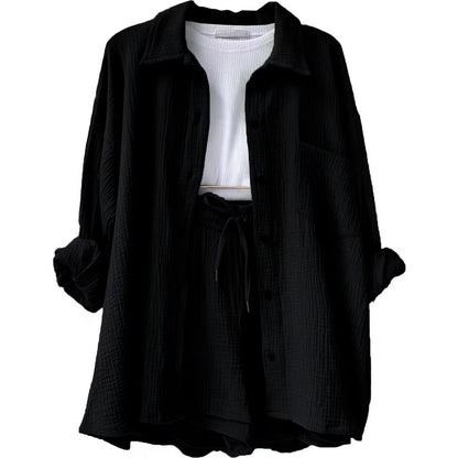 Suzy Notched-Collar Blouse & Shorts Set