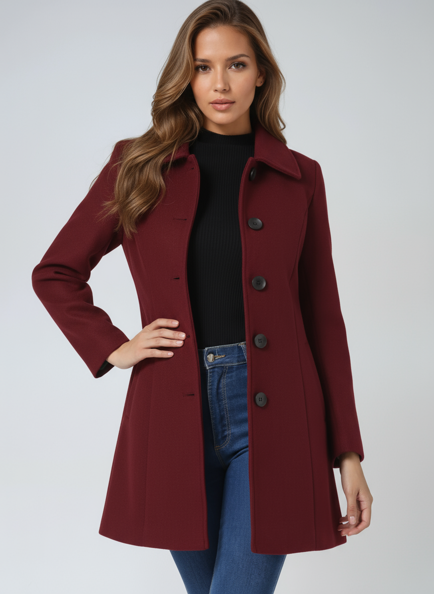 Naomi Tailored Button-Front Coat