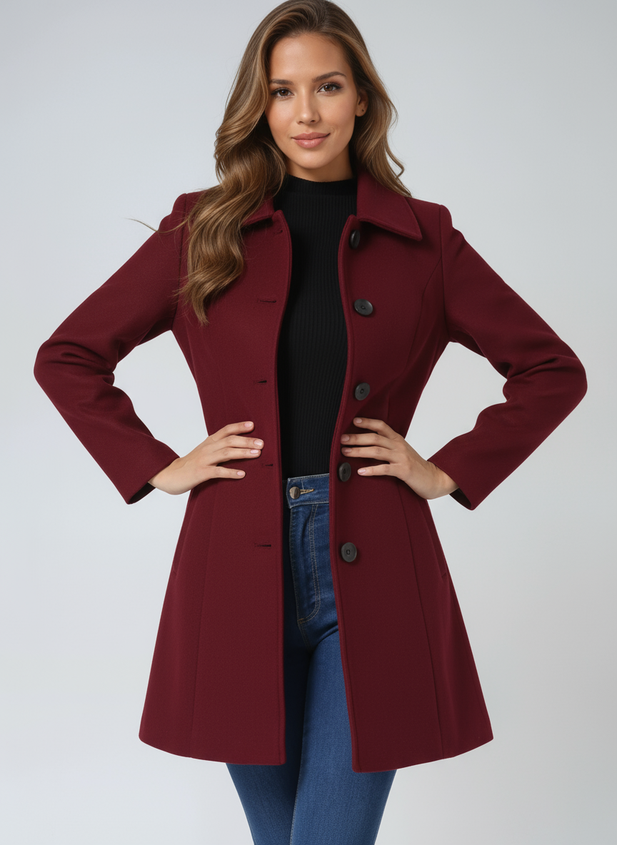 Naomi Tailored Button-Front Coat