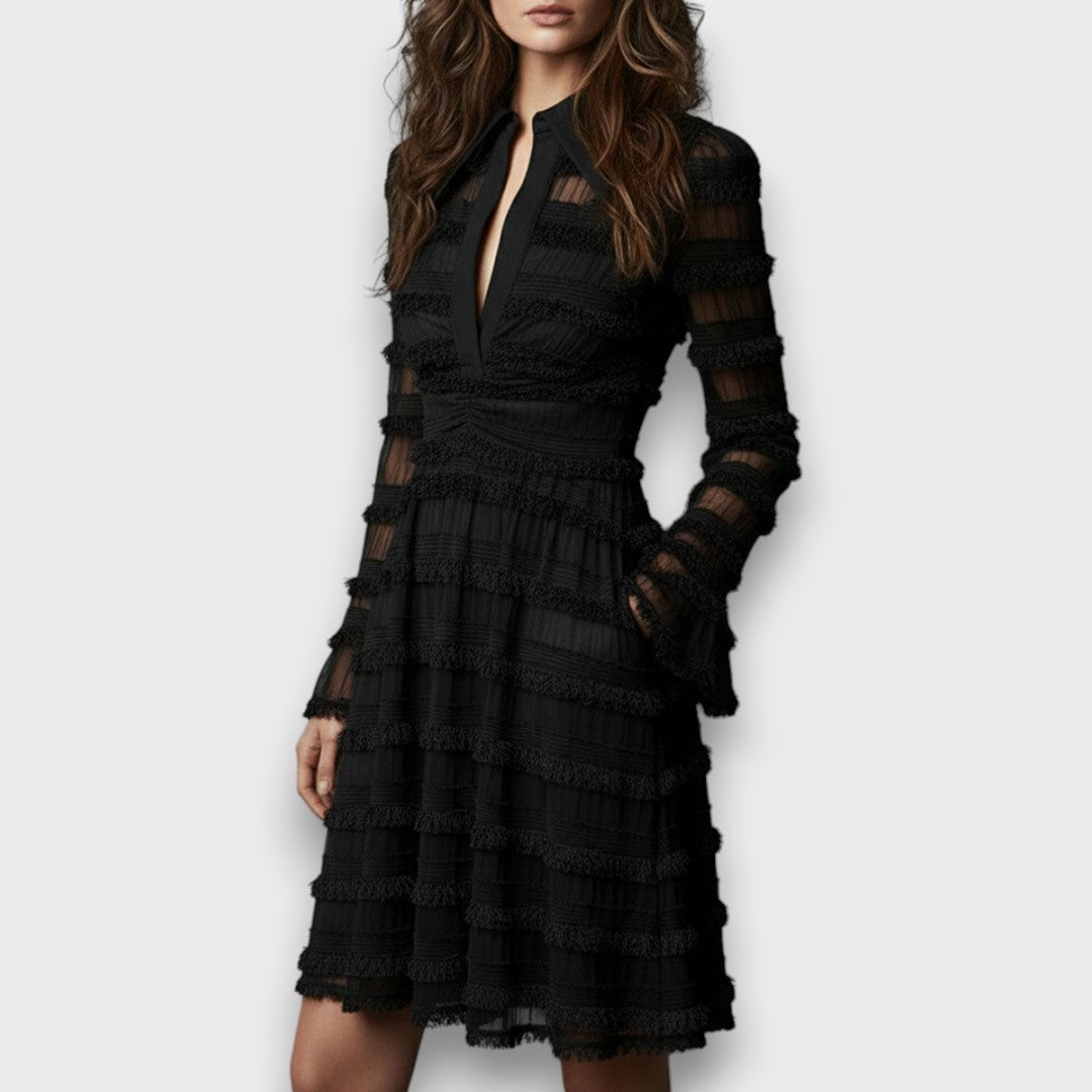 Noelle Fringe Tiered Dress