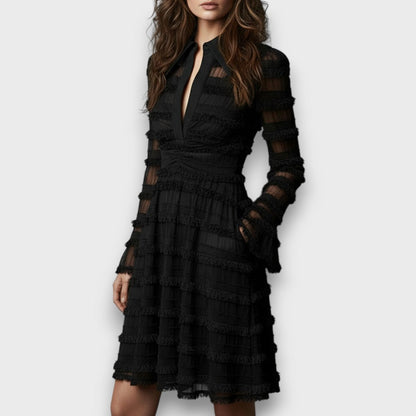 Noelle Fringe Tiered Dress