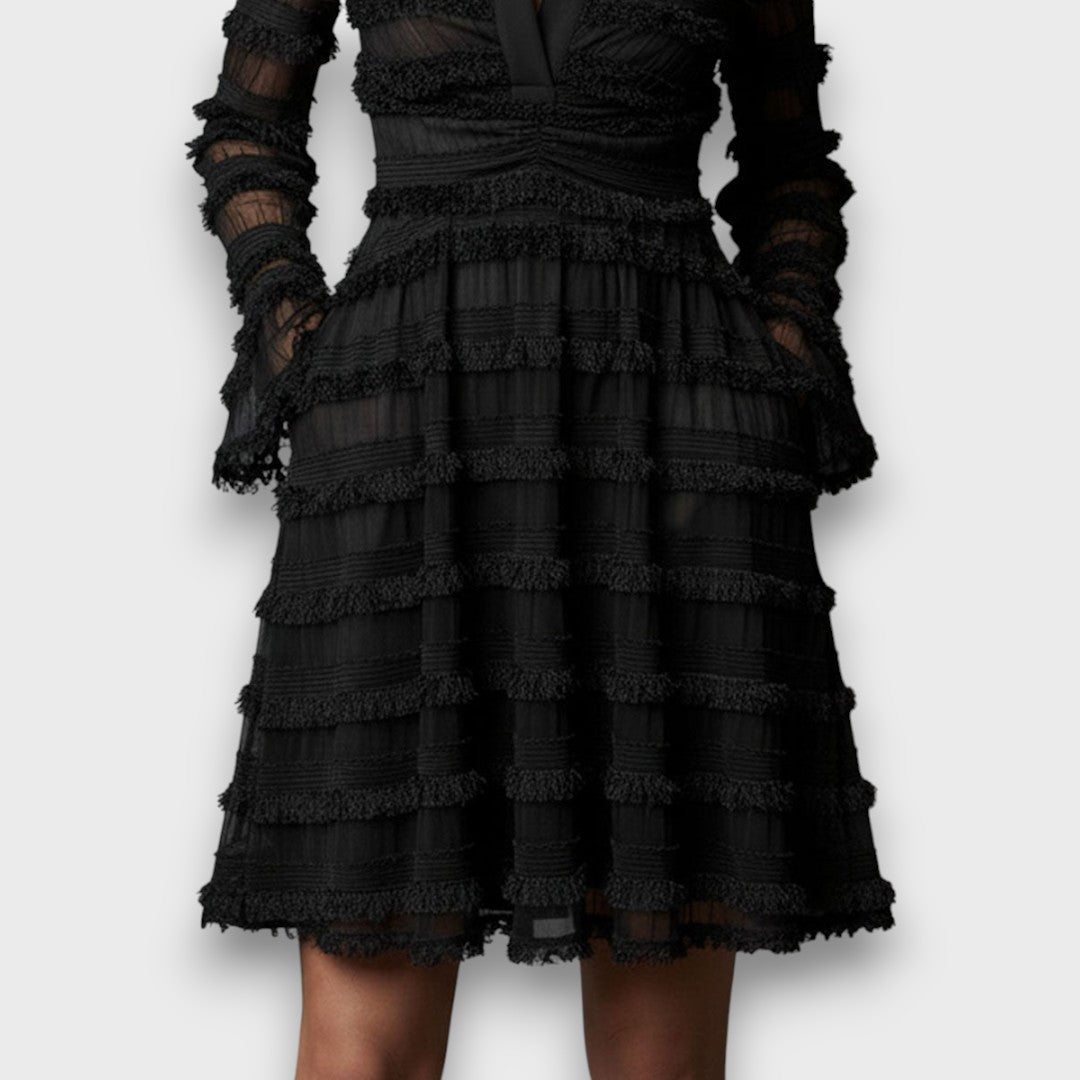 Noelle Fringe Tiered Dress