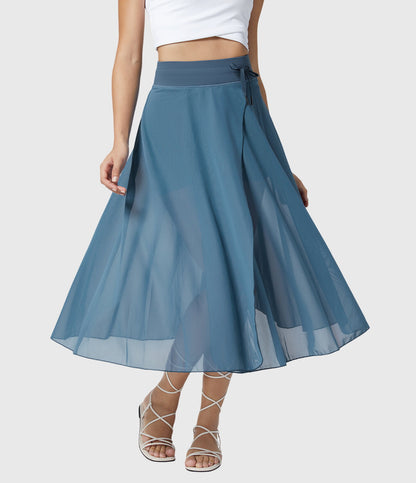 Melanie Chiffon Wrap Midi Skirt