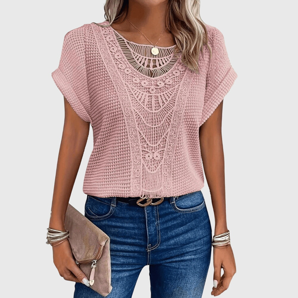 Pearl Crochet Lace Boho Top