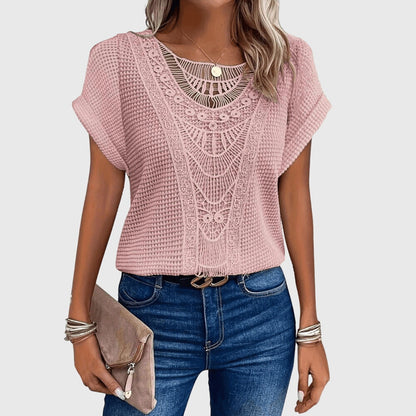 Pearl Crochet Lace Boho Top