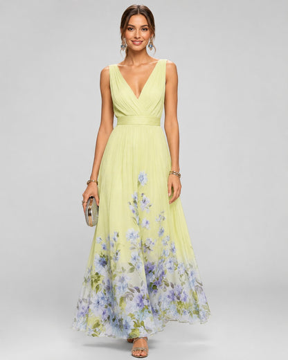 Mika Floral Border Maxi Dress