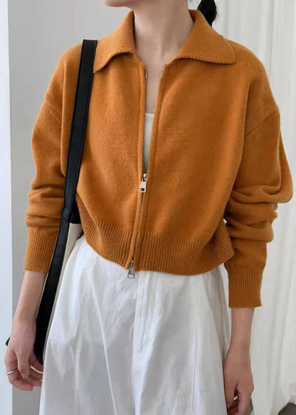 Knitova Zip-Up Patchwork Coat
