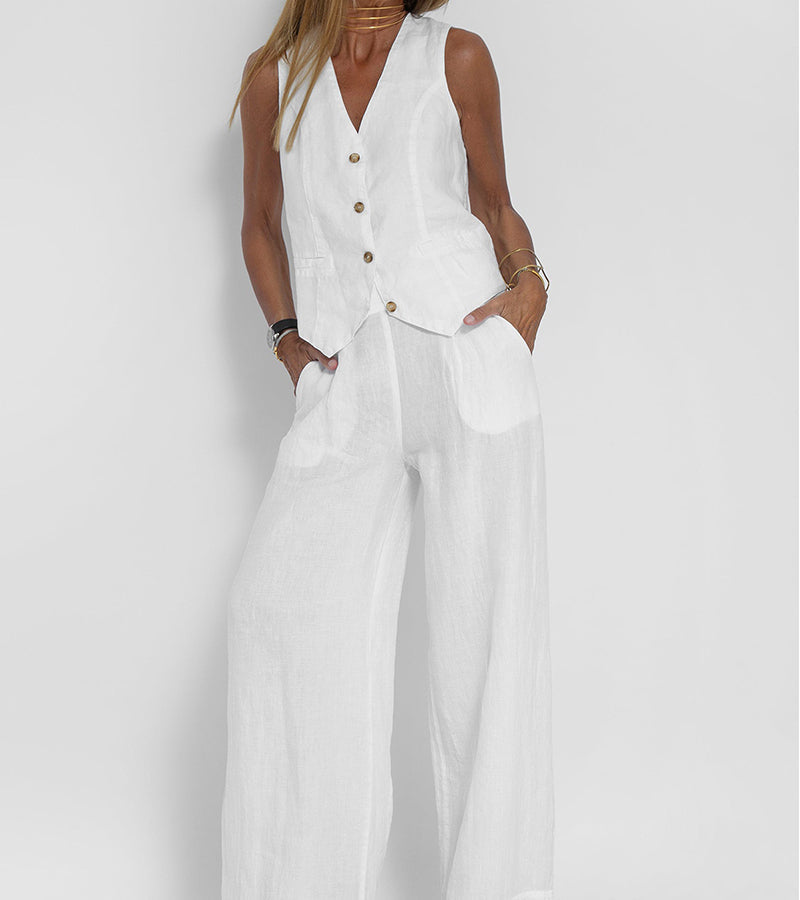 Aira Vest & Wide-Leg Trousers Set