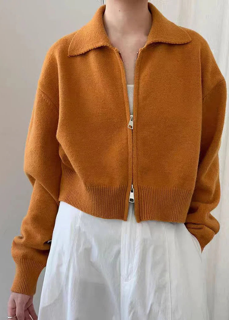 Knitova Zip-Up Patchwork Coat