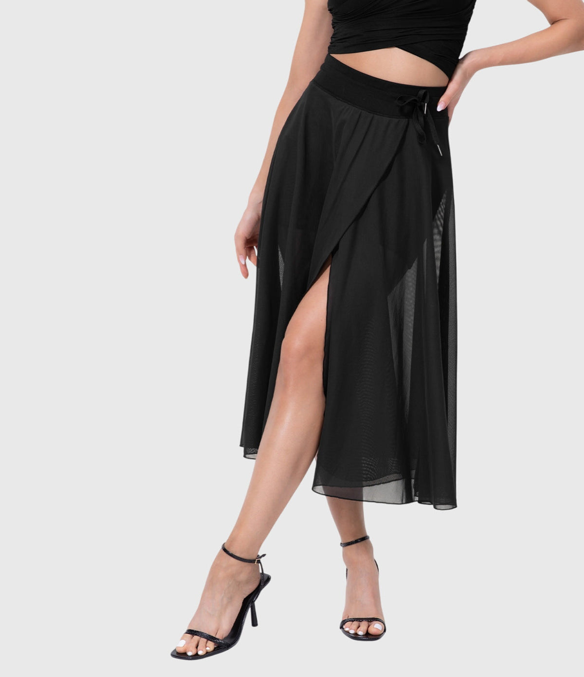 Melanie Chiffon Wrap Midi Skirt
