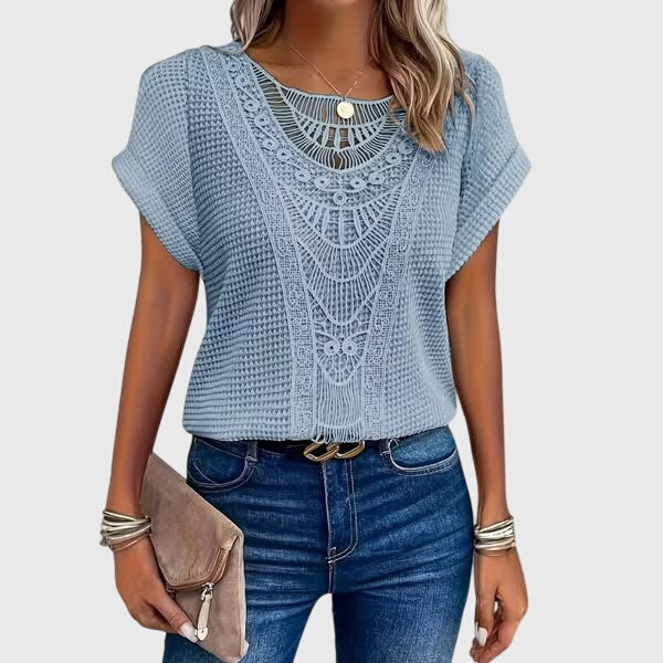 Pearl Crochet Lace Boho Top