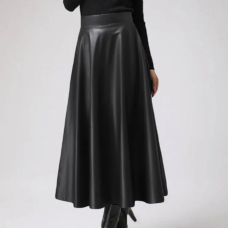 Luxera Leather Midi Skirt