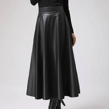 Luxera Leather Midi Skirt