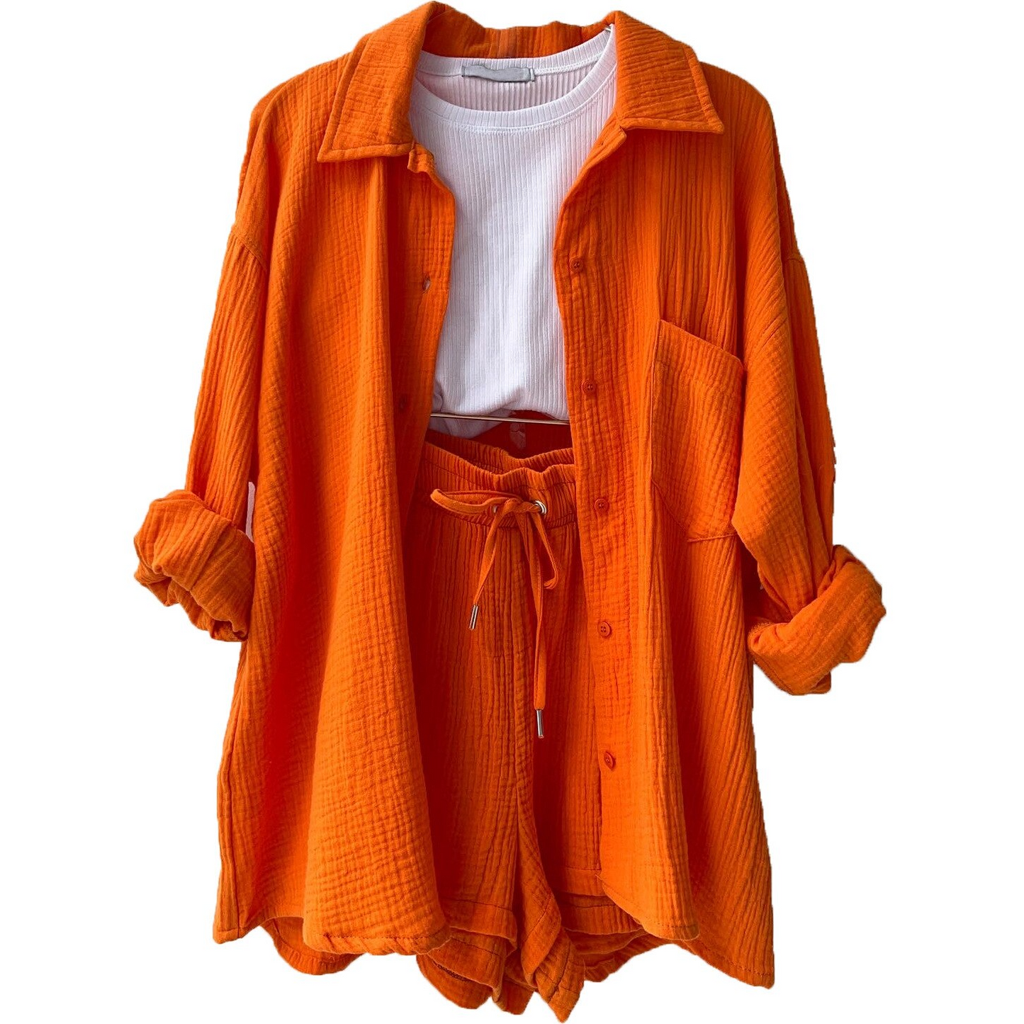 Suzy Notched-Collar Blouse & Shorts Set