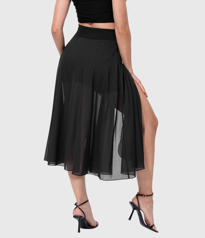 Melanie Chiffon Wrap Midi Skirt