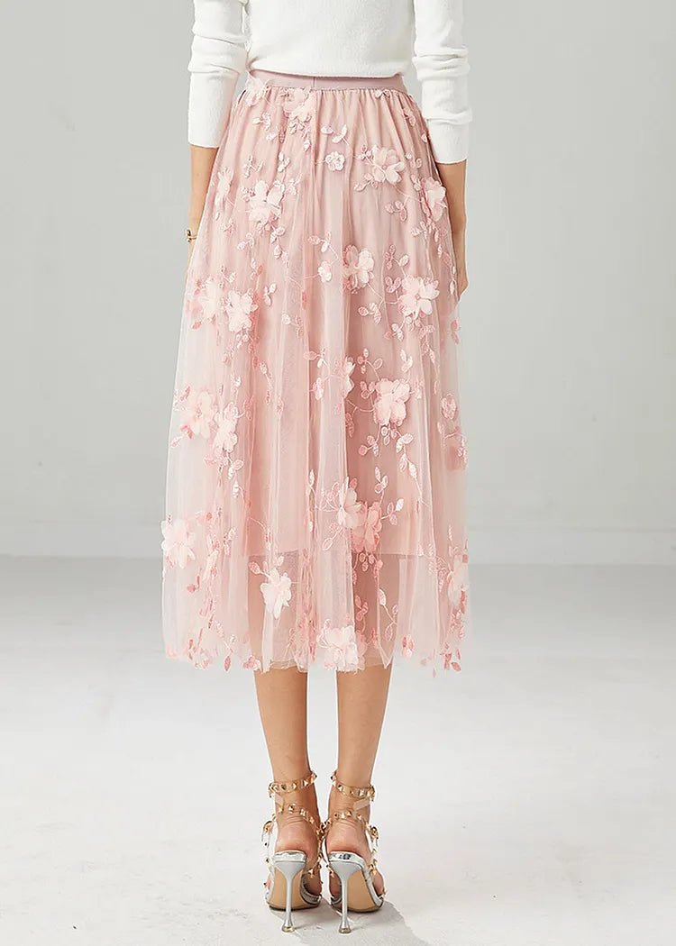 Floreva Embroidered Tulle Skirt