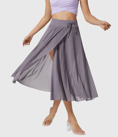 Melanie Chiffon Wrap Midi Skirt