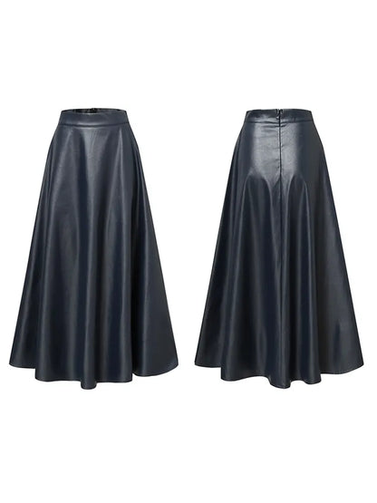 Luxera Leather Midi Skirt