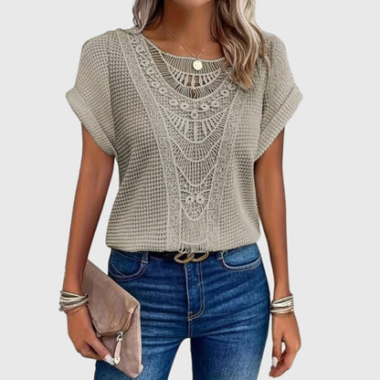 Pearl Crochet Lace Boho Top