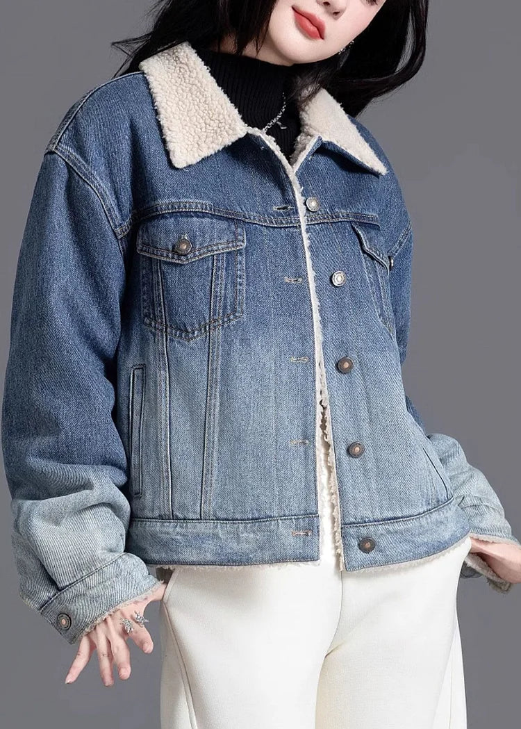 Gradova Fleece-Lined Denim Coat