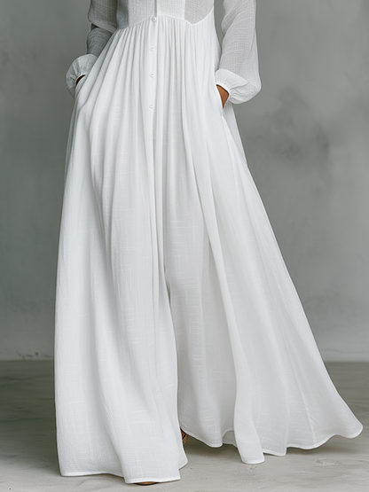 Button-Front Maxi Dress
