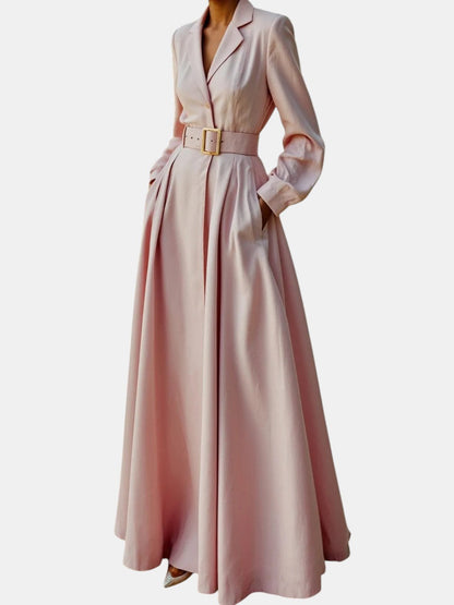 Pleated Blazer Midi Dress